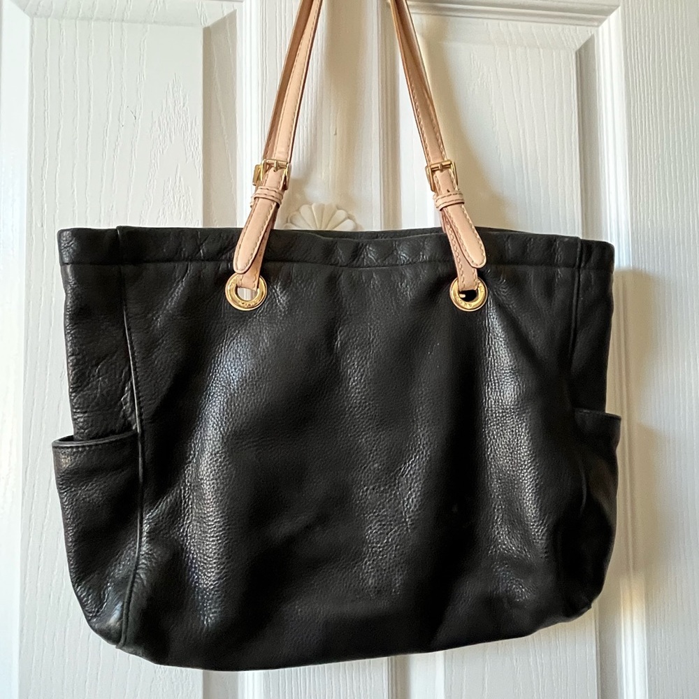 Michael Kors Black Leather Tote Bag